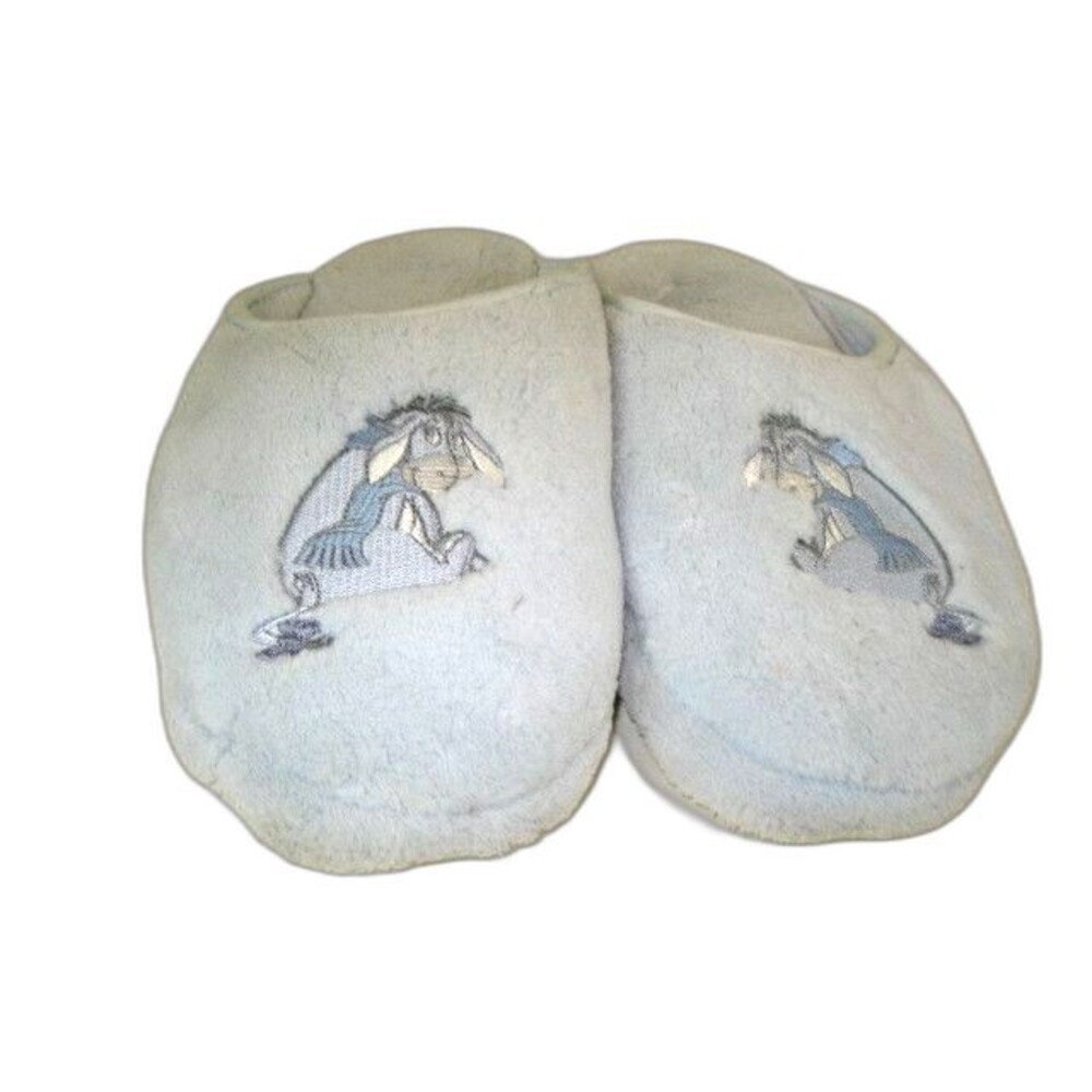 Adult Disney Stores Carolina Blue Plush Donkey Fuzzy Slippers sz L (9-10)